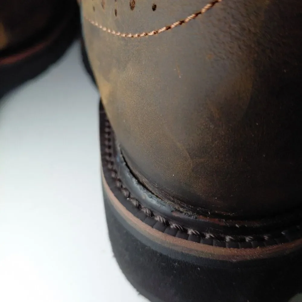 WOLVERINE Rancher Met Steel Toe Leather Cowboy Work Boots Men's Sz 8M